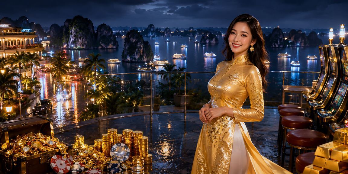 Cảnh vịnh Hạ Long tuyệt đẹp trong không khí giải trí slot game sôi động