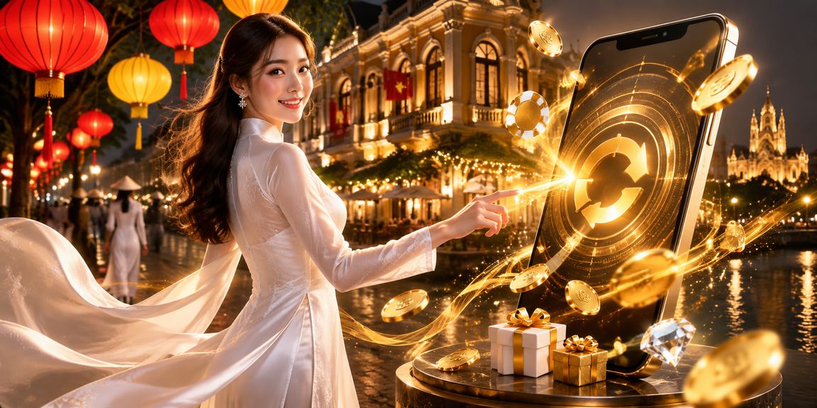 Cảnh đặt cược trực tuyến tại Hà Nội với trang phục áo dài truyền thống