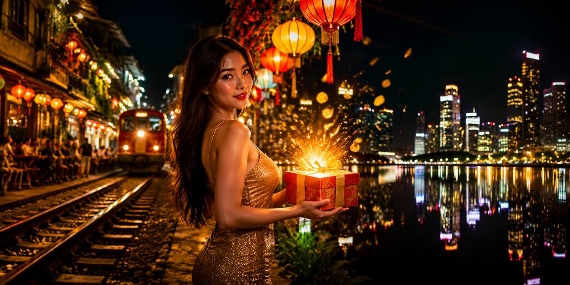 Người chơi khám phá slot game mới tại chợ đêm Hà Nội với ánh đèn neon rực rỡ