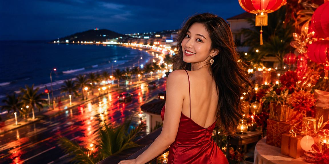 Khung cảnh bãi biển Phan Thiết với không khí giải trí casino và cá cược thể thao